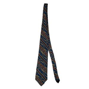 AKA Eddie Bauer Vintage Men's Blue Red Striped Classic Silk Necktie